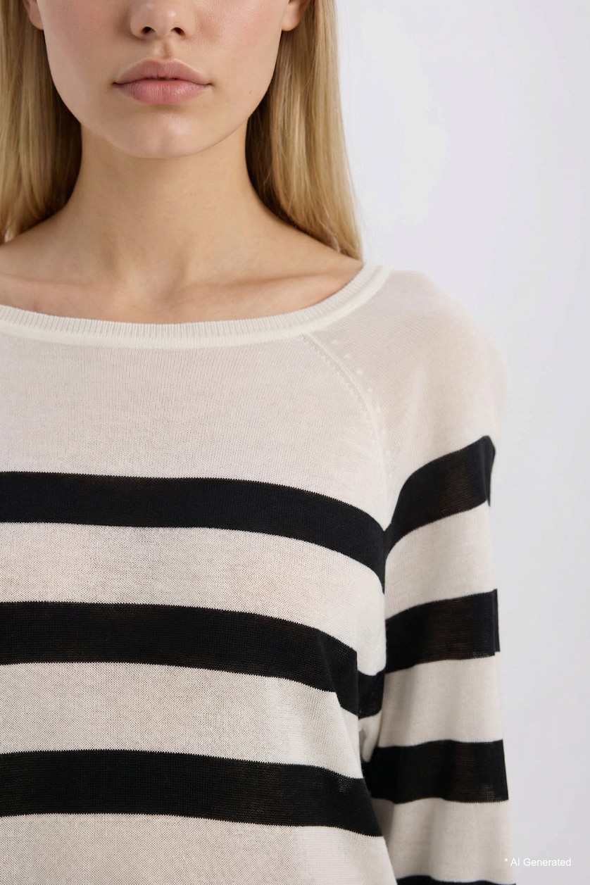 WOMAN Ecru Regular Fit Pullover