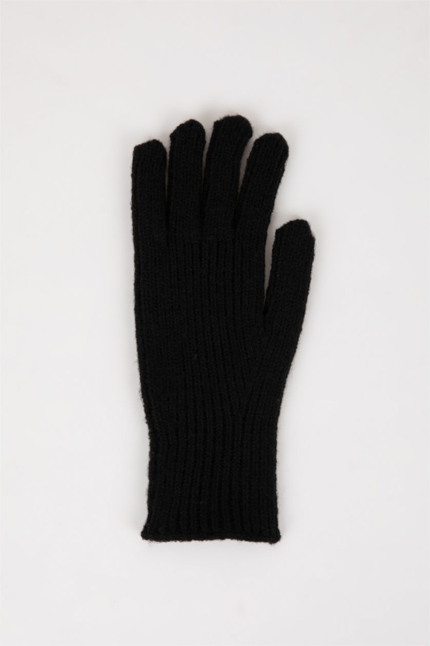 Kadın Siyah Kadın Fonksiyonel Triko Eldiven