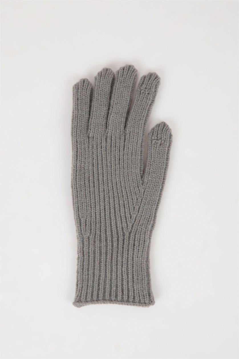 Kadın Açık Gri Kadın Fonksiyonel Triko Eldiven