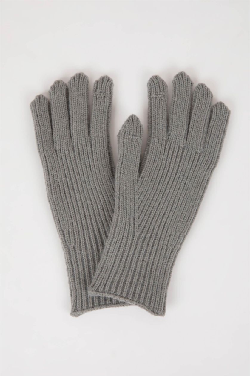 Kadın Açık Gri Kadın Fonksiyonel Triko Eldiven