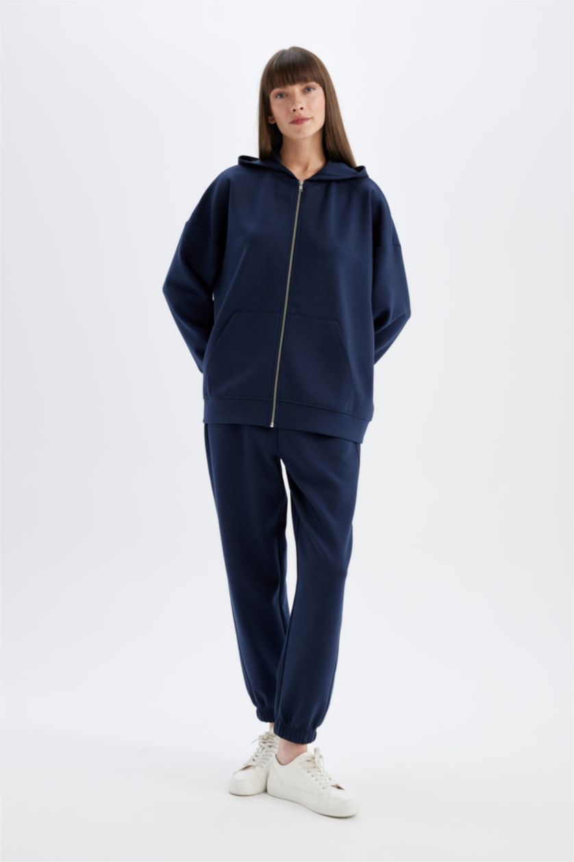 Women NAVY Jogger Standard Fit Scuba Fabric Trousers
