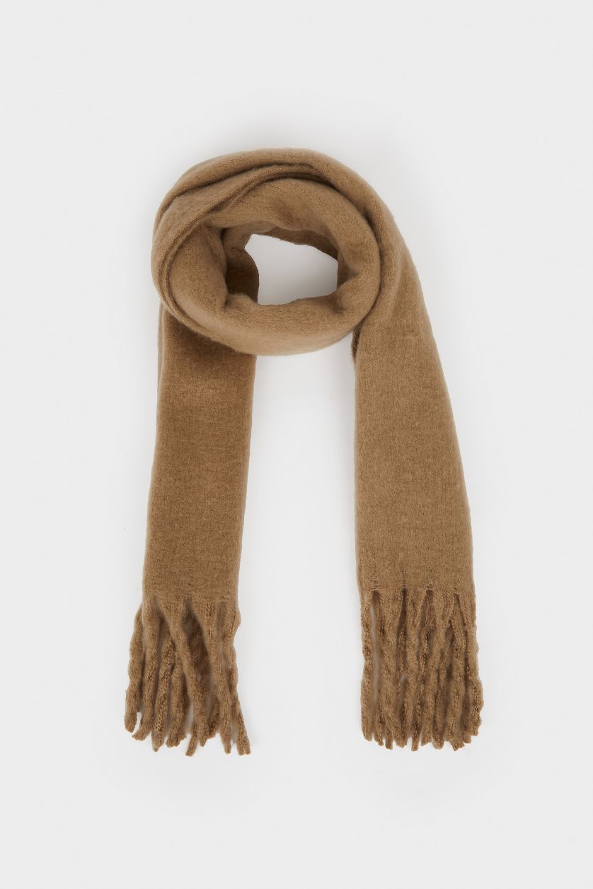 WOMAN Light Brown Woman Neck Scarf