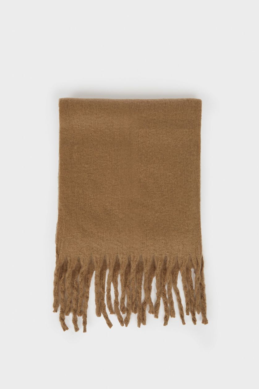 WOMAN Light Brown Woman Neck Scarf