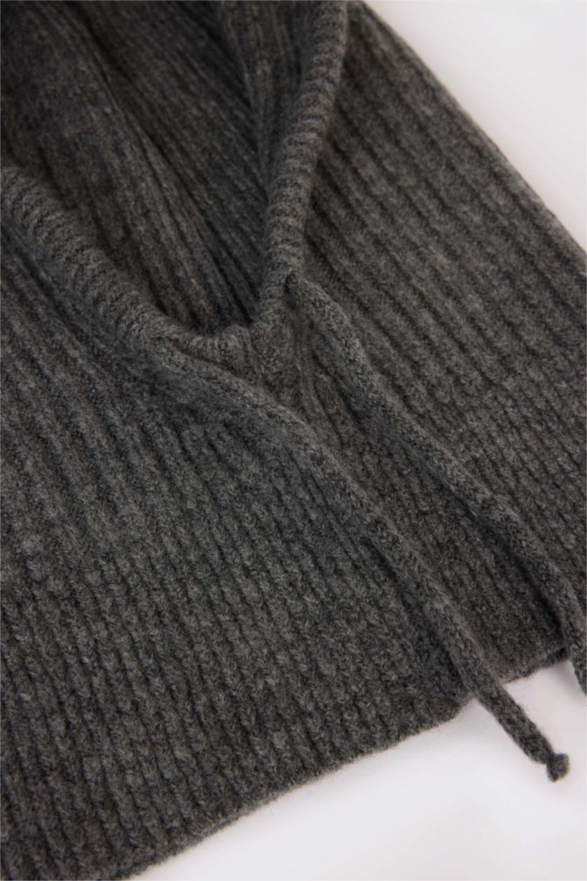 WOMAN Anthracite طقم سكارف تريكو