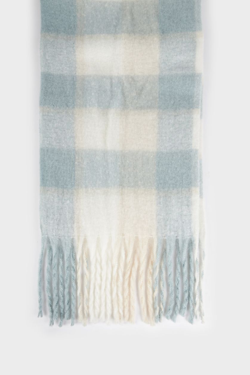 Woman Mint Woman Plaid Scarf