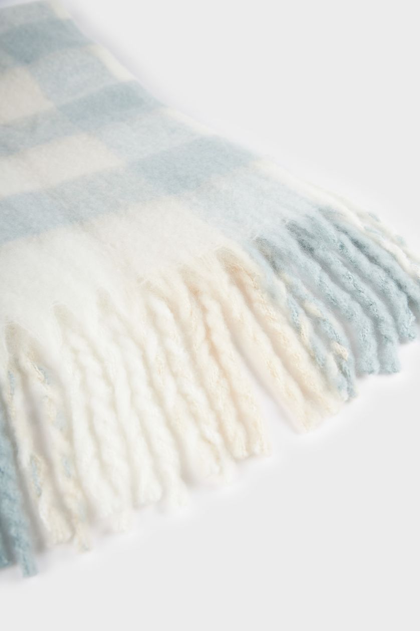 Woman Mint Woman Plaid Scarf