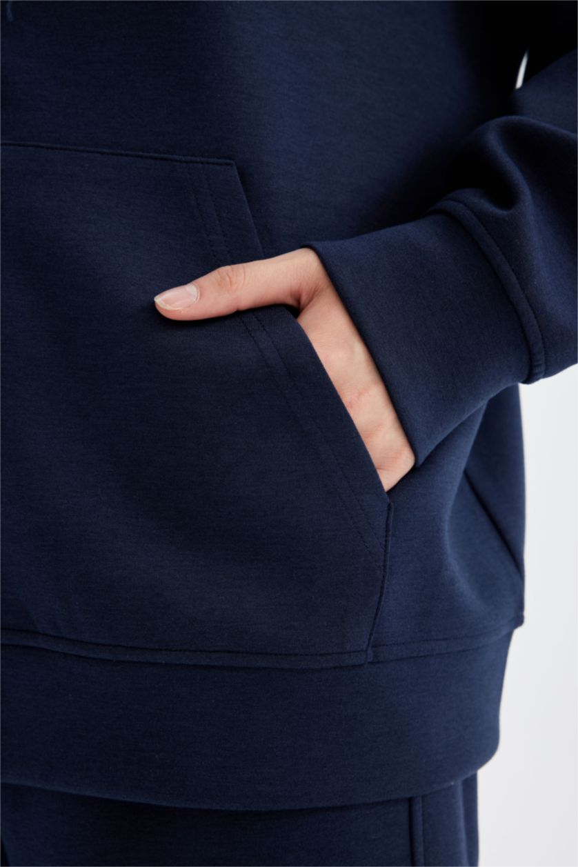 Kadın Lacivert Oversıze Skuba Dalgıç Kumaş