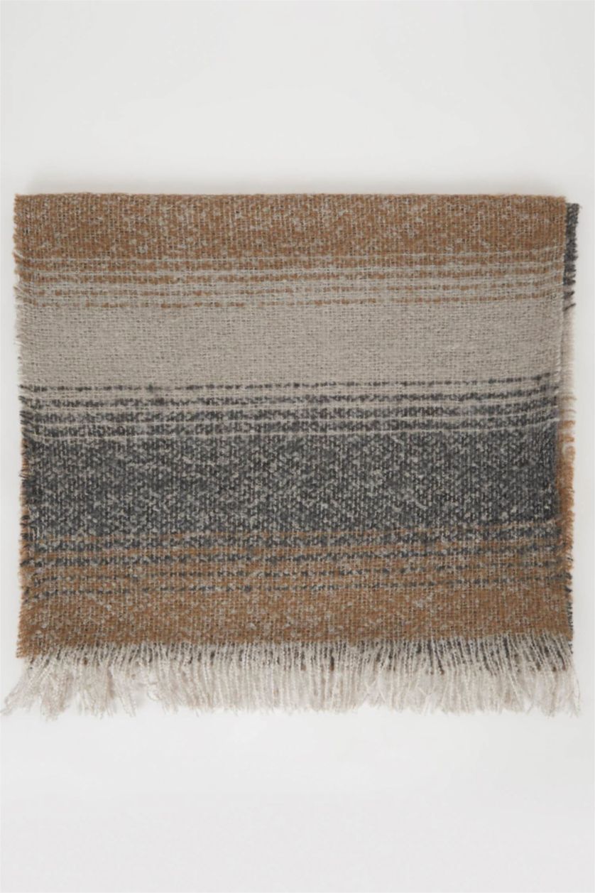 Kadın Siyah Kadın Çizgili Atkı