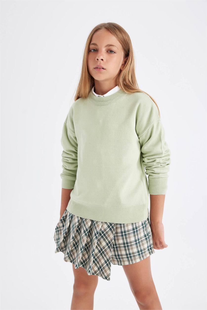 GIRLS & TEENS Aqua Girl Standard Fit Crew Neck Basic Knitted Pullover