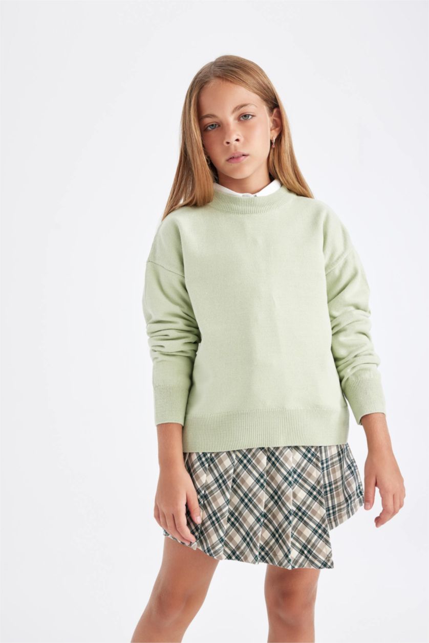 GIRLS & TEENS Aqua Girl Standard Fit Crew Neck Basic Knitted Pullover