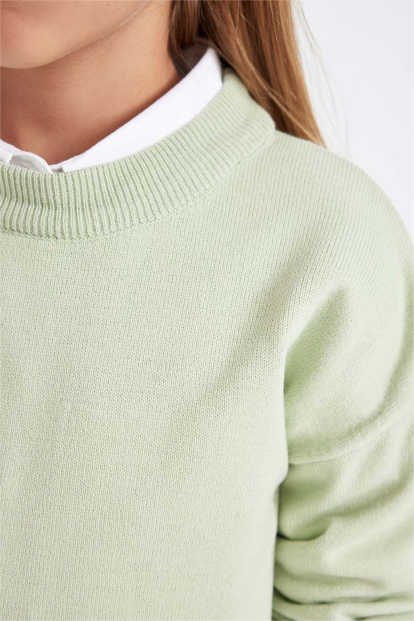 GIRLS & TEENS Aqua Girl Standard Fit Crew Neck Basic Knitted Pullover