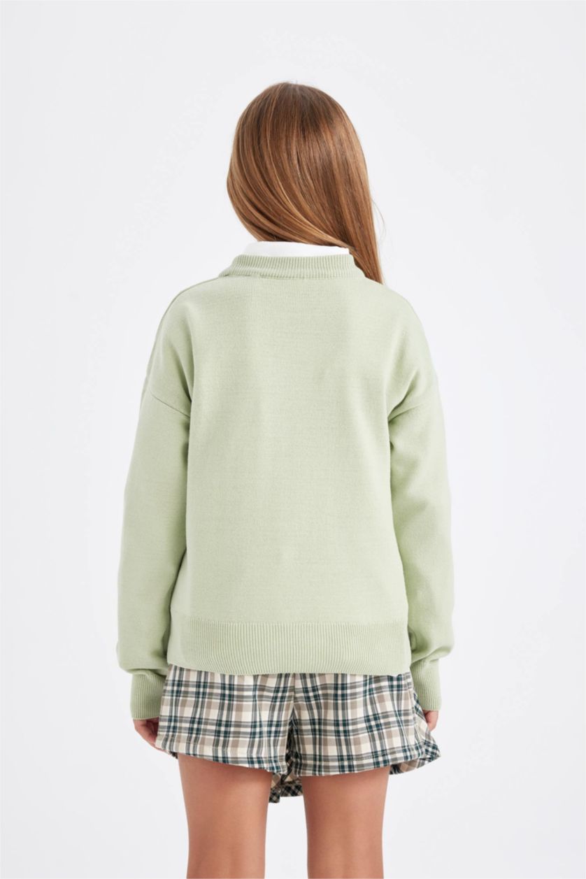 GIRLS & TEENS Aqua Girl Standard Fit Crew Neck Basic Knitted Pullover