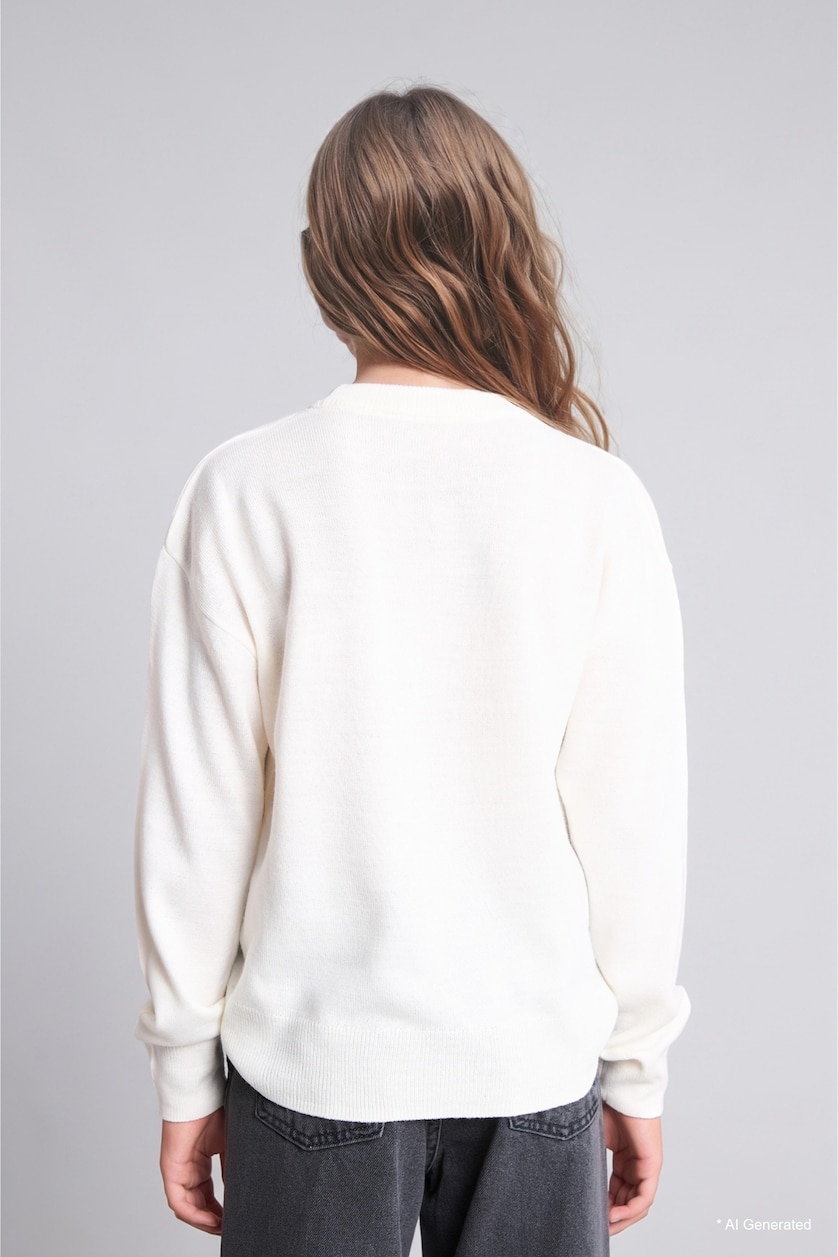 VAJZA & ADOLESHENTE Ecru Girl Standard Fit Pullover Girls