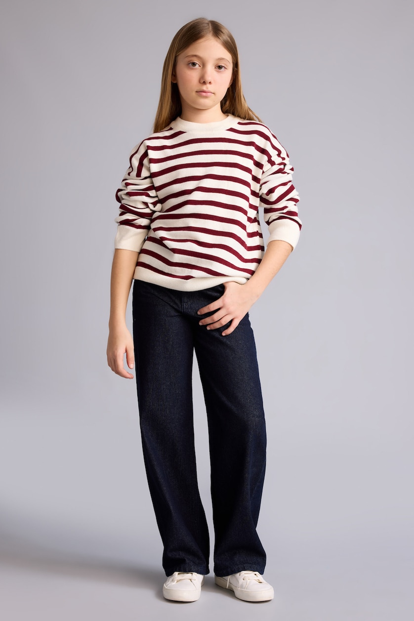 Young Girls - Teen Girls Bordeaux Girl Standard Fit Crew Neck Pullover