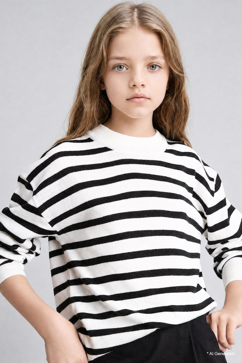 VAJZA & ADOLESHENTE Black Girl Standard Fit Crew Neck Pullover