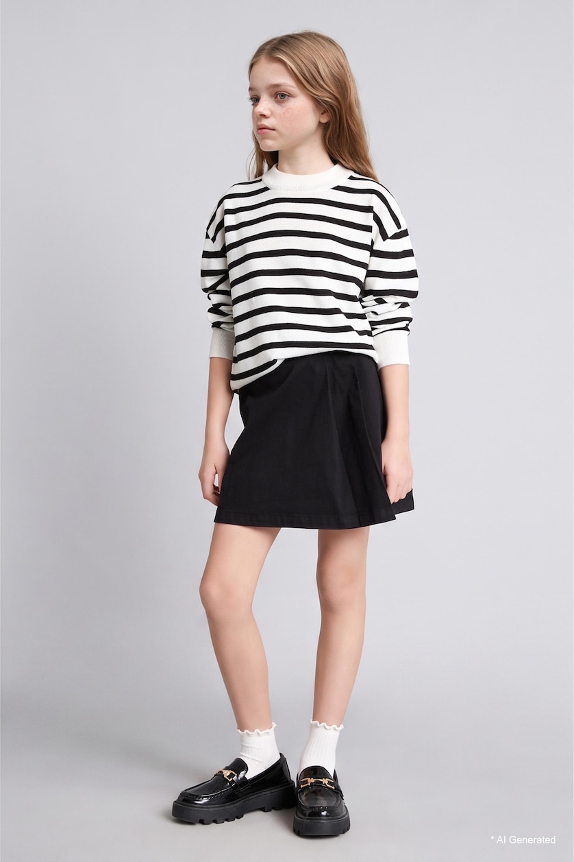VAJZA & ADOLESHENTE Black Girl Standard Fit Crew Neck Pullover