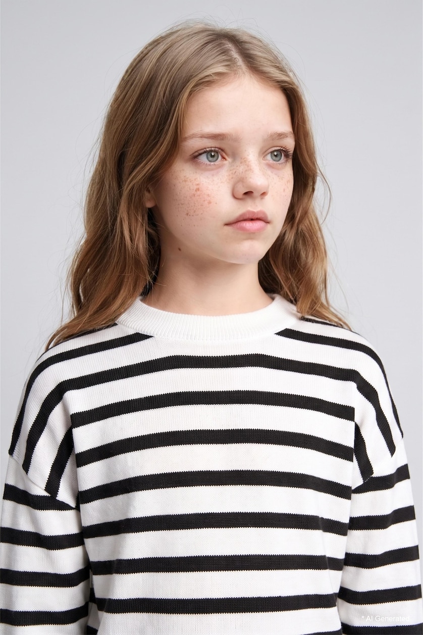 VAJZA & ADOLESHENTE Black Girl Standard Fit Crew Neck Pullover