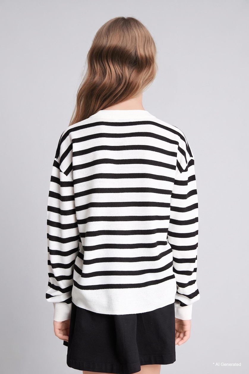 VAJZA & ADOLESHENTE Black Girl Standard Fit Crew Neck Pullover