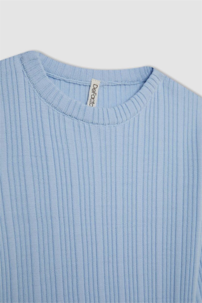 GIRLS & TEENS Blue Girl Blue Standard Fit Crew Neck Knitted Pullover