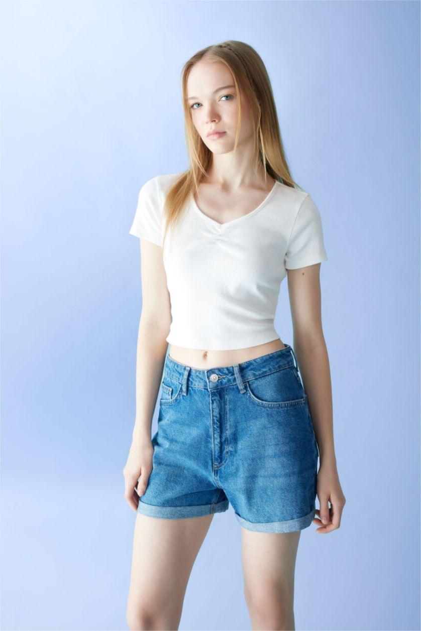 WOMAN White Fitted Ribbed Camisole Short Sleeve T-Shirt