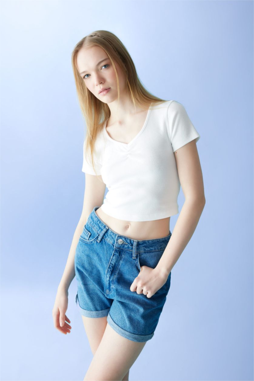 WOMAN White Fitted Ribbed Camisole Short Sleeve T-Shirt