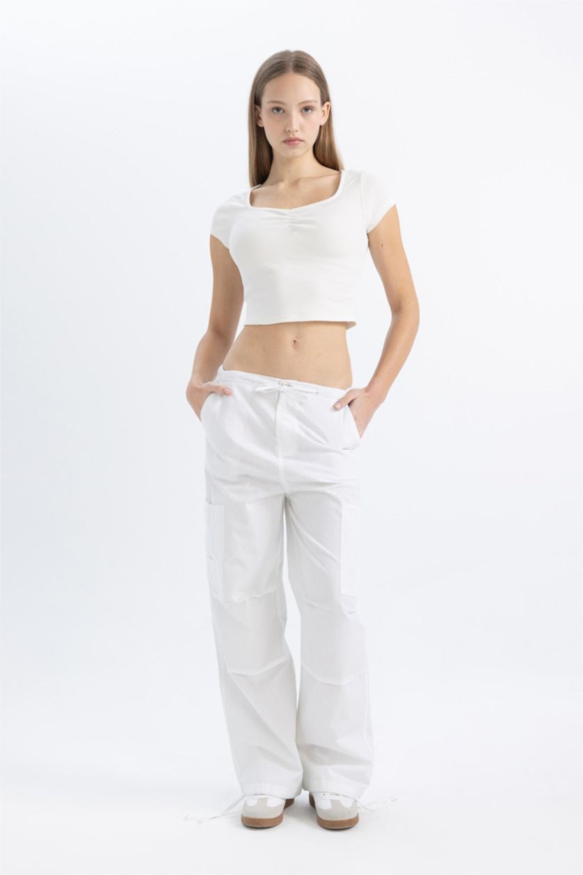 WOMAN White Fitted Ribbed Camisole Short Sleeve T-Shirt