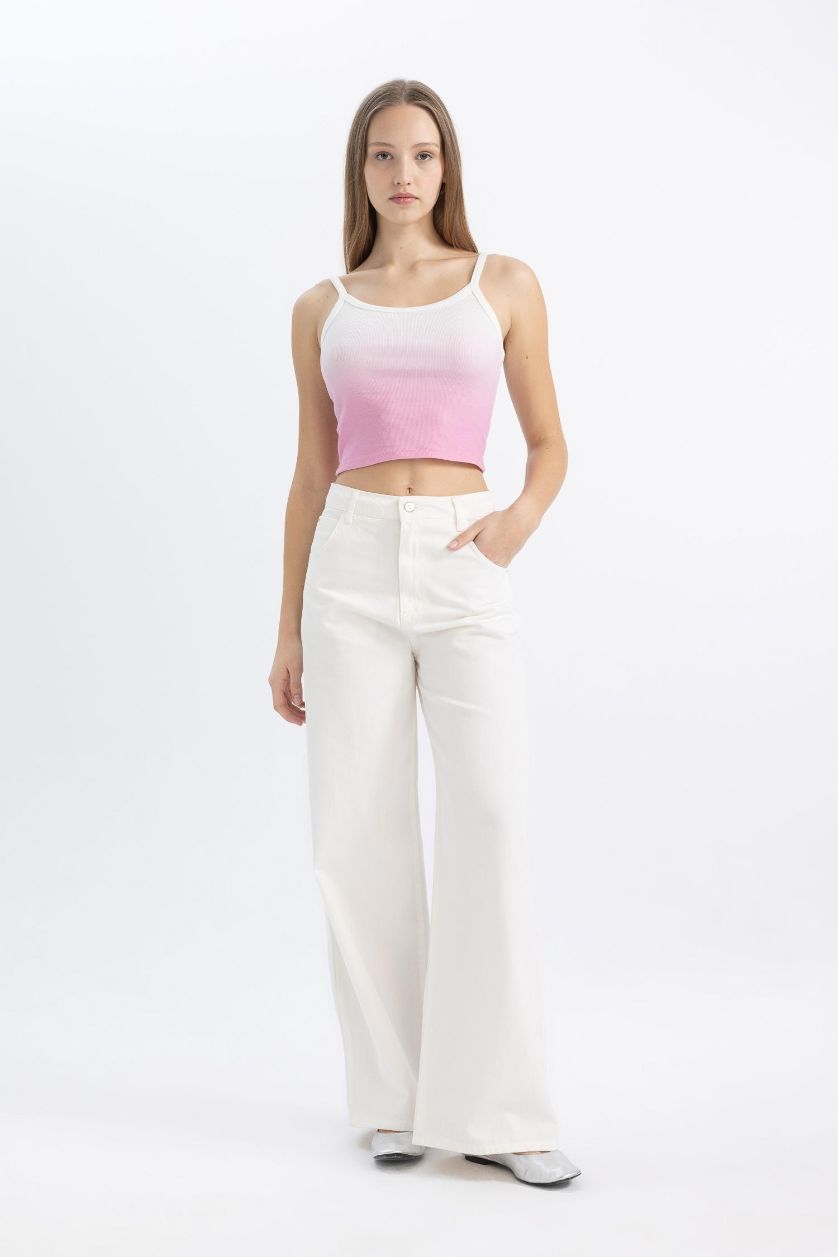 نساء زهري فانيلة مضلع سليم فيت