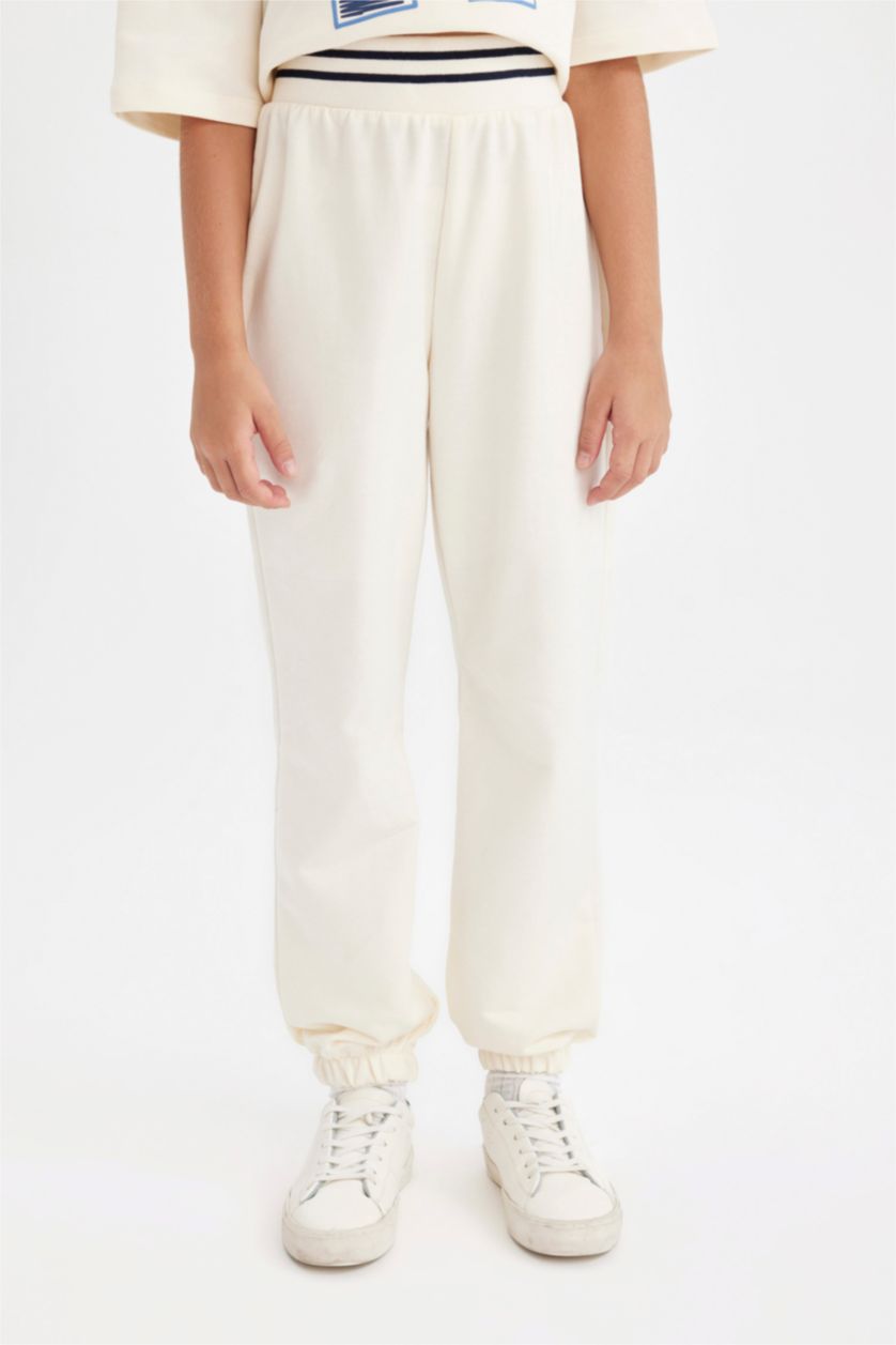 بناتي بيج فاتح طقم بناتي سويت شيرت وتيشيرت قصة مريحة - قطعتين