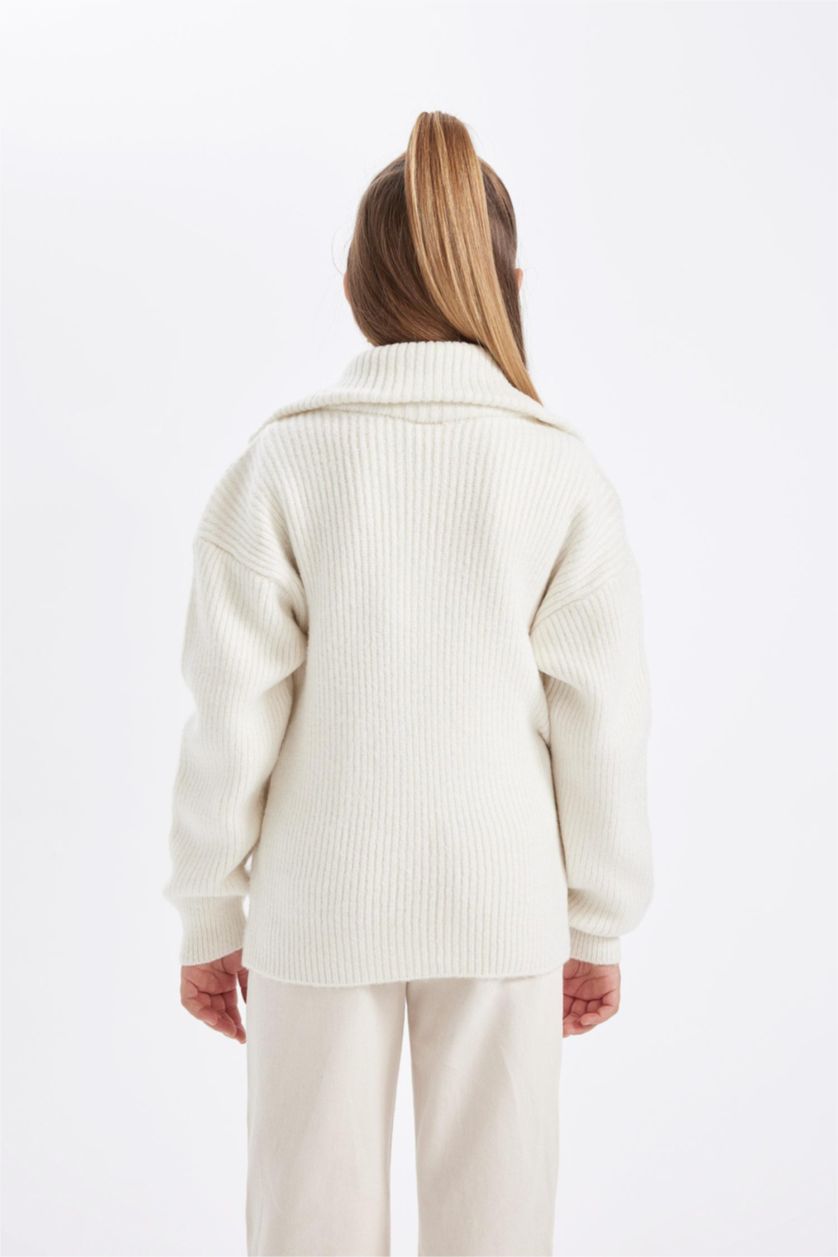 Девочки и подростки Бежевый Кардиган на молнии для девочек, Школьная коллекция