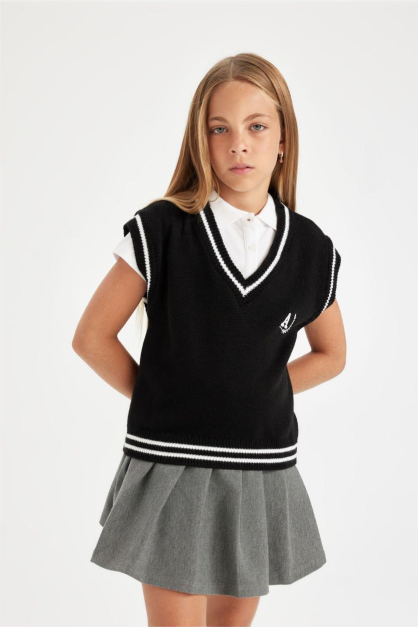 GIRLS & TEENS Black بلوفر كت قصة عادية