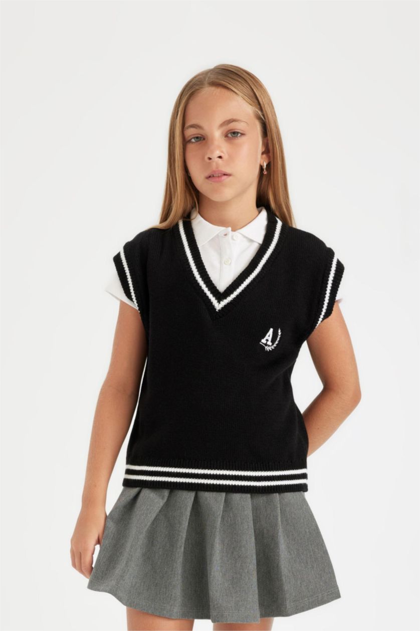 GIRLS & TEENS Black بلوفر كت قصة عادية
