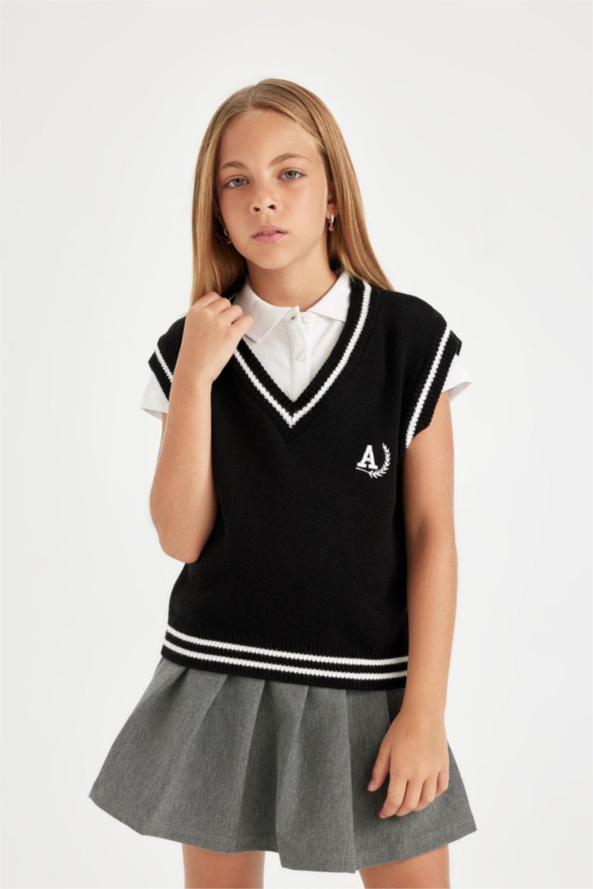GIRLS & TEENS Black بلوفر كت قصة عادية