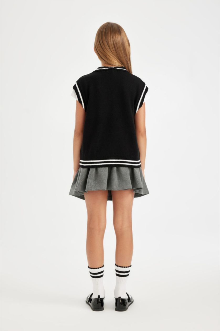 GIRLS & TEENS Black بلوفر كت قصة عادية