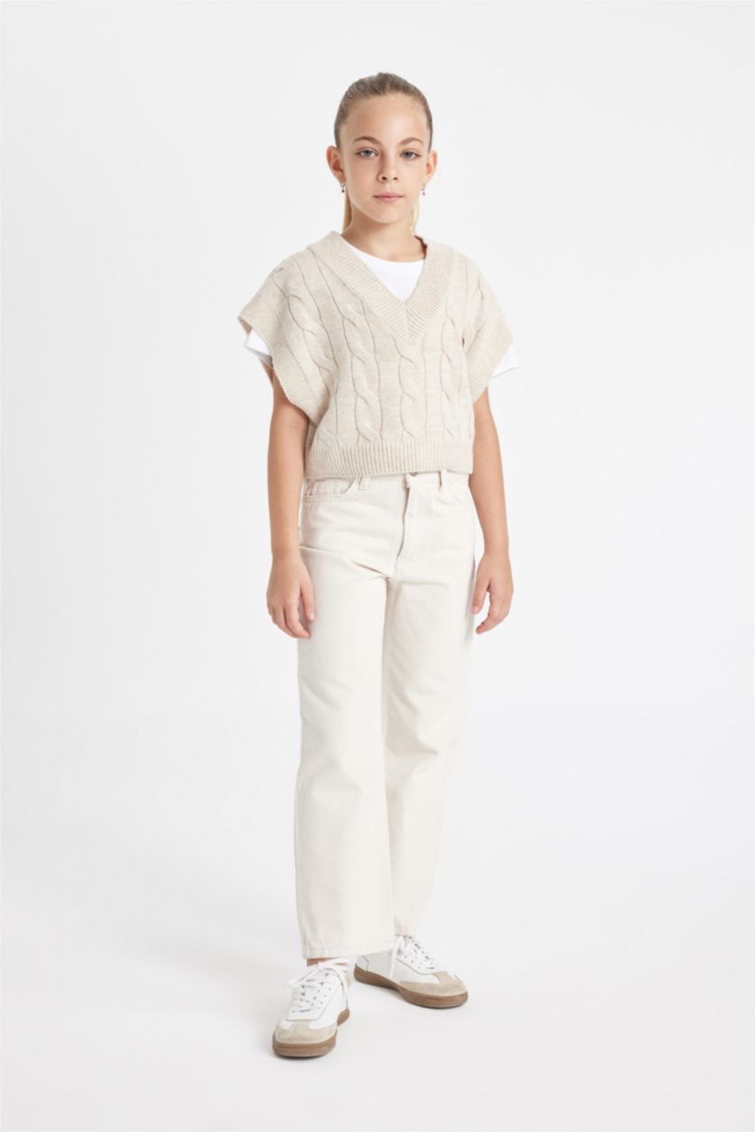 بناتي ميلانج بيج فيست تريكو بناتي اوفر سايز بياقة V