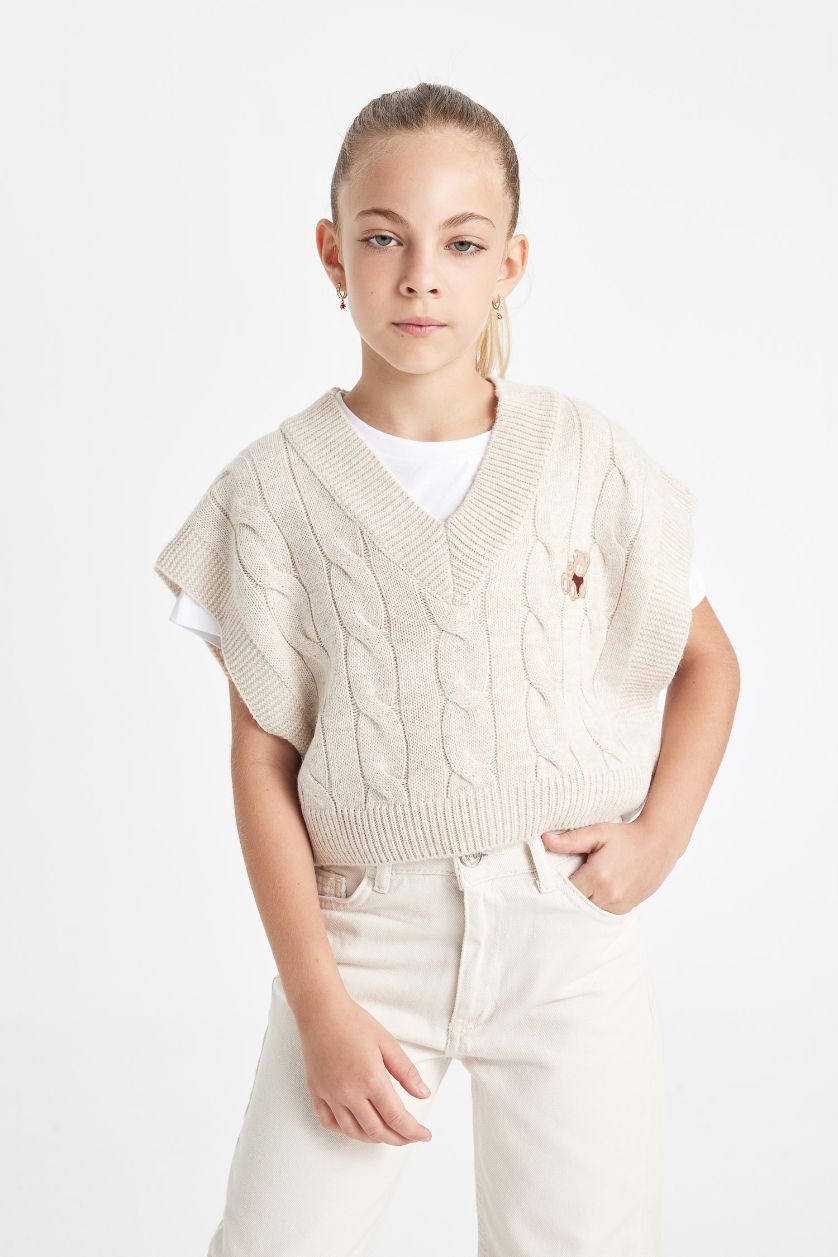 بناتي ميلانج بيج فيست تريكو بناتي اوفر سايز بياقة V