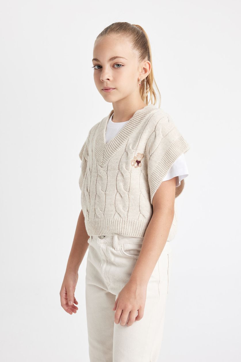 بناتي ميلانج بيج فيست تريكو بناتي اوفر سايز بياقة V