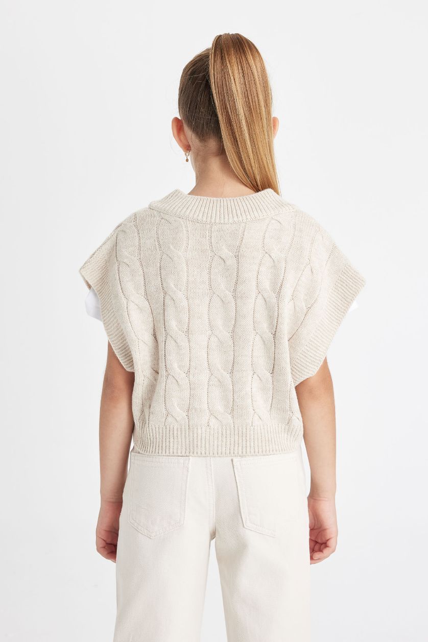 بناتي ميلانج بيج فيست تريكو بناتي اوفر سايز بياقة V