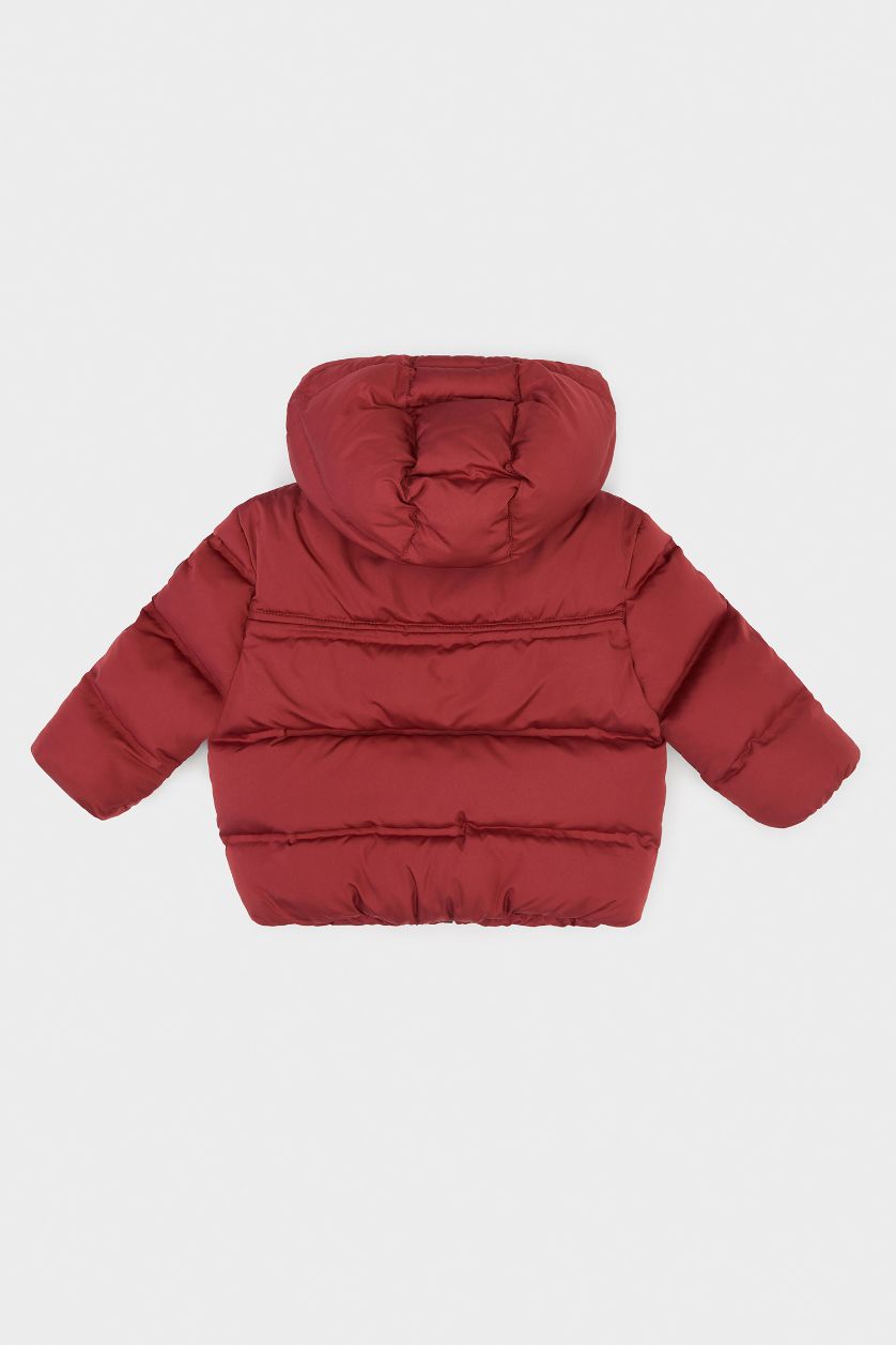 طفل صغير خمري قمصلة نفخ بيبي ولادي بغطاء للرأس