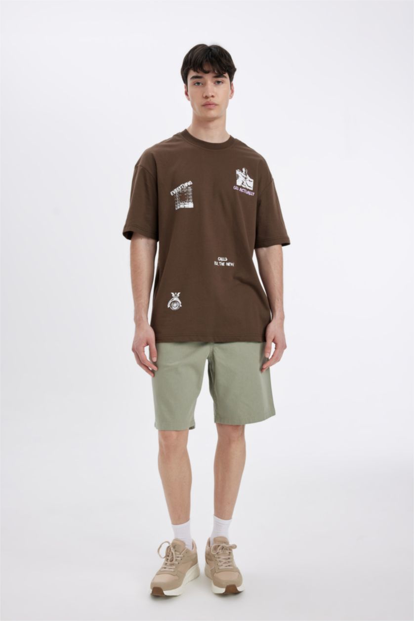 MAN Green Regular Fit Bermuda Shorts