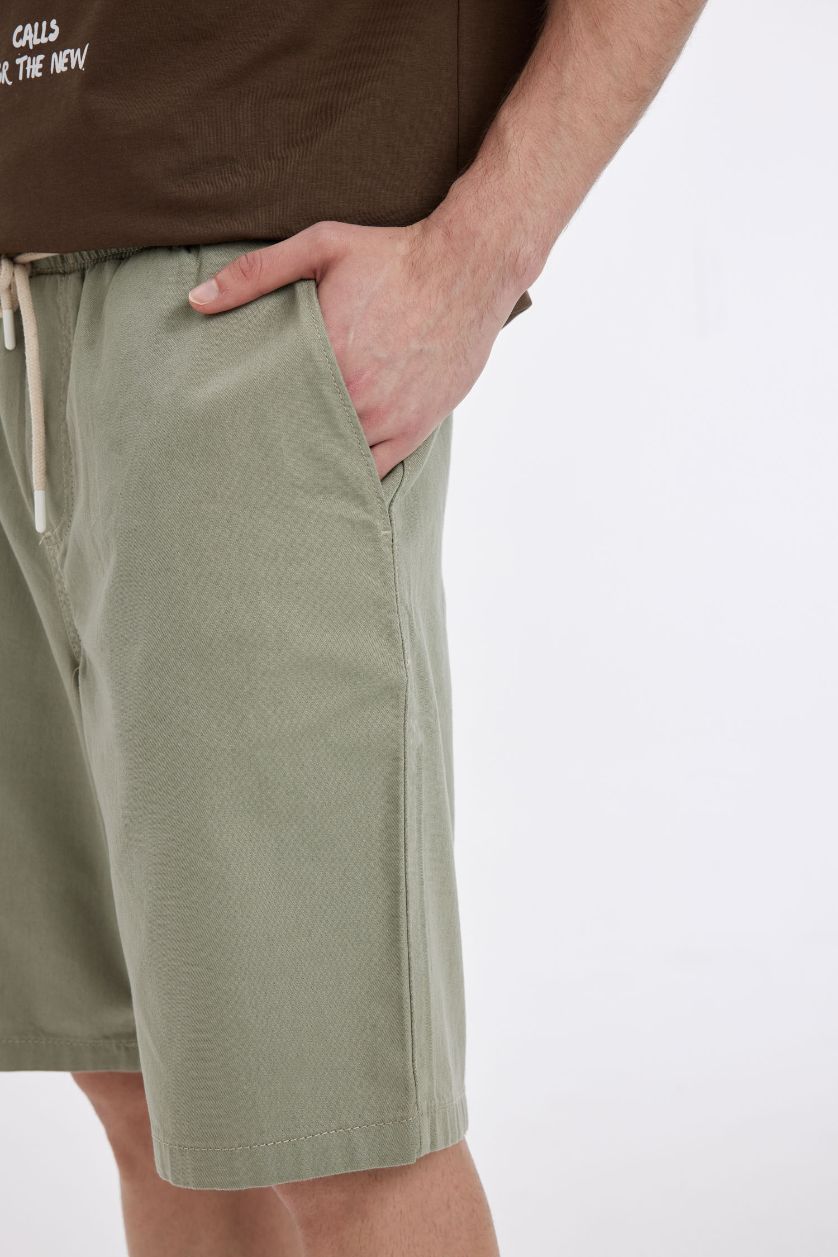 MAN Green Regular Fit Bermuda Shorts