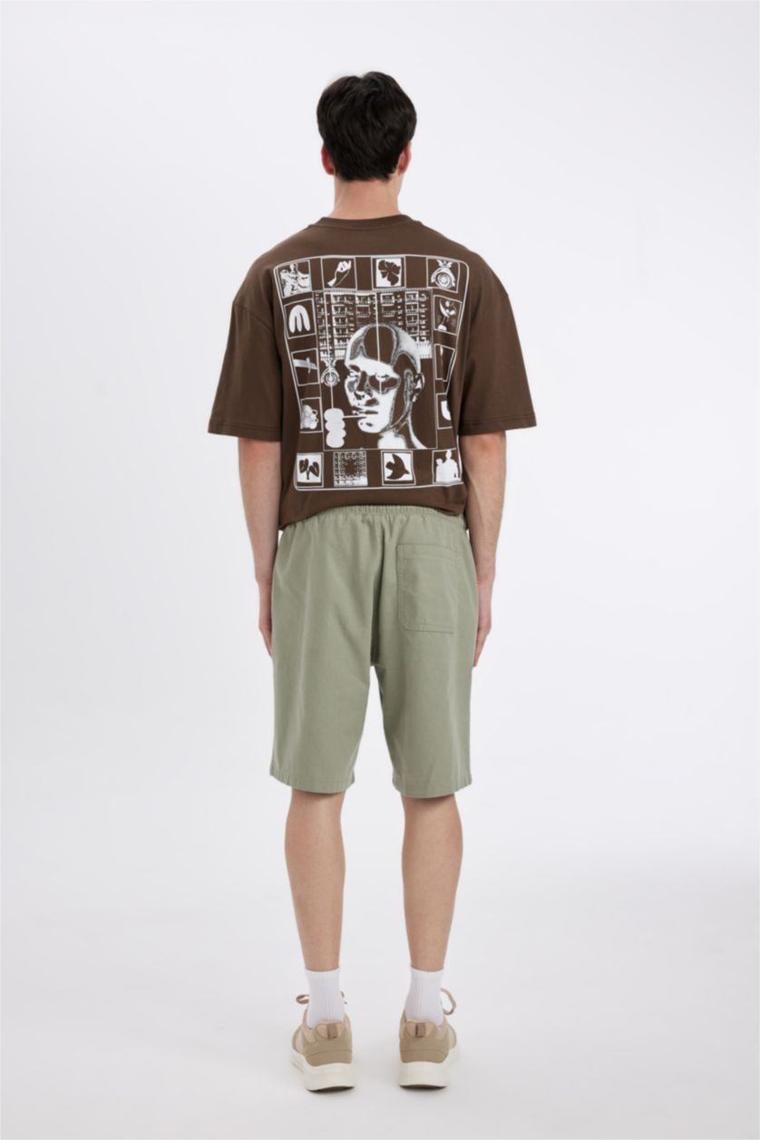 MAN Green Regular Fit Bermuda Shorts