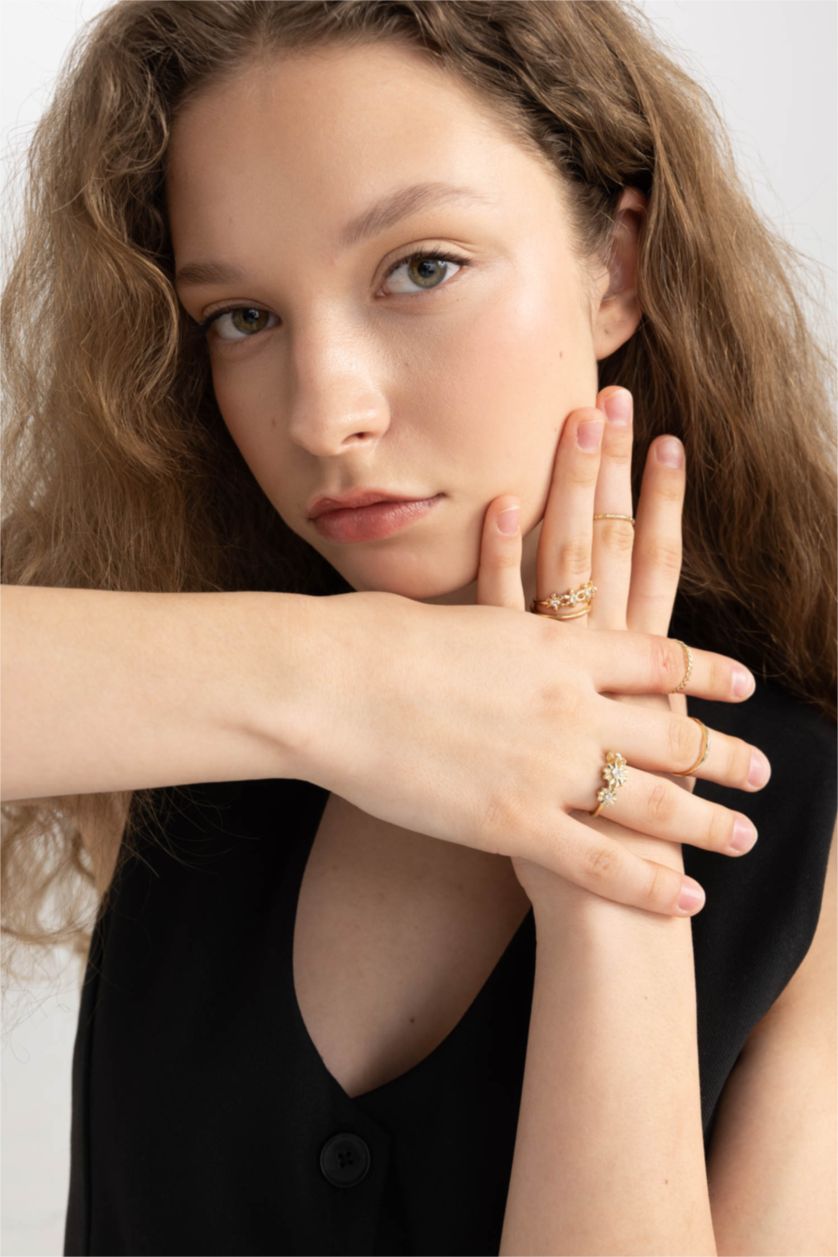 نساء Altın خاتم نسائي ذهبي - 6 قطع