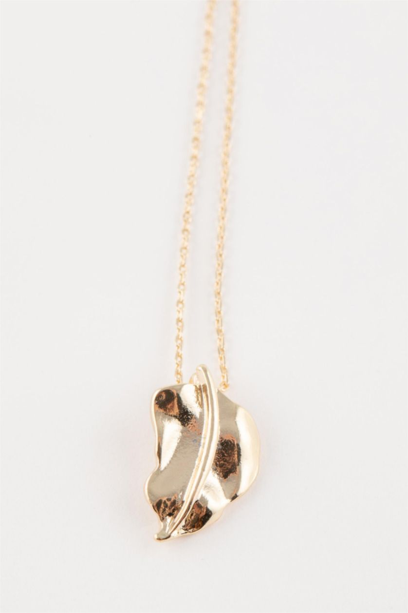 WOMAN GOLD Woman Leaf Detailed Gold Necklace
