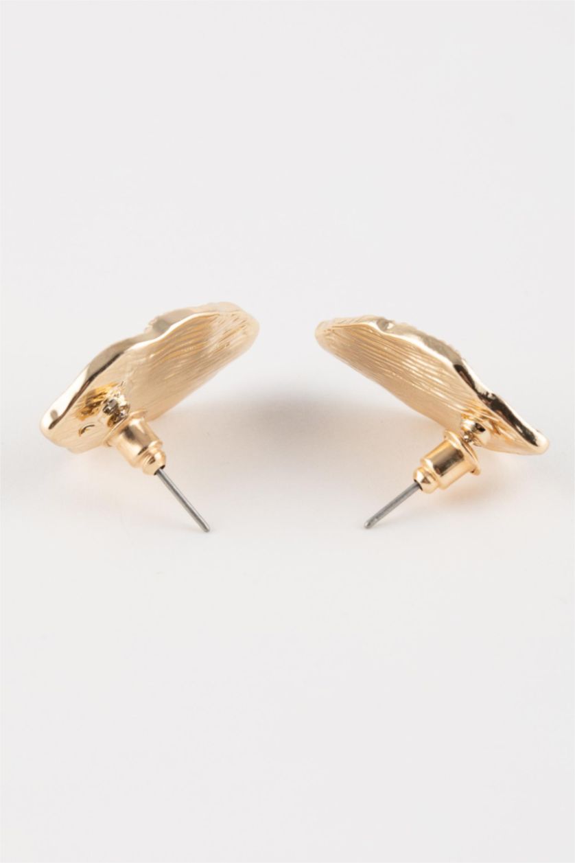 WOMAN GOLD Woman Leaf Detailed Gold Earrings