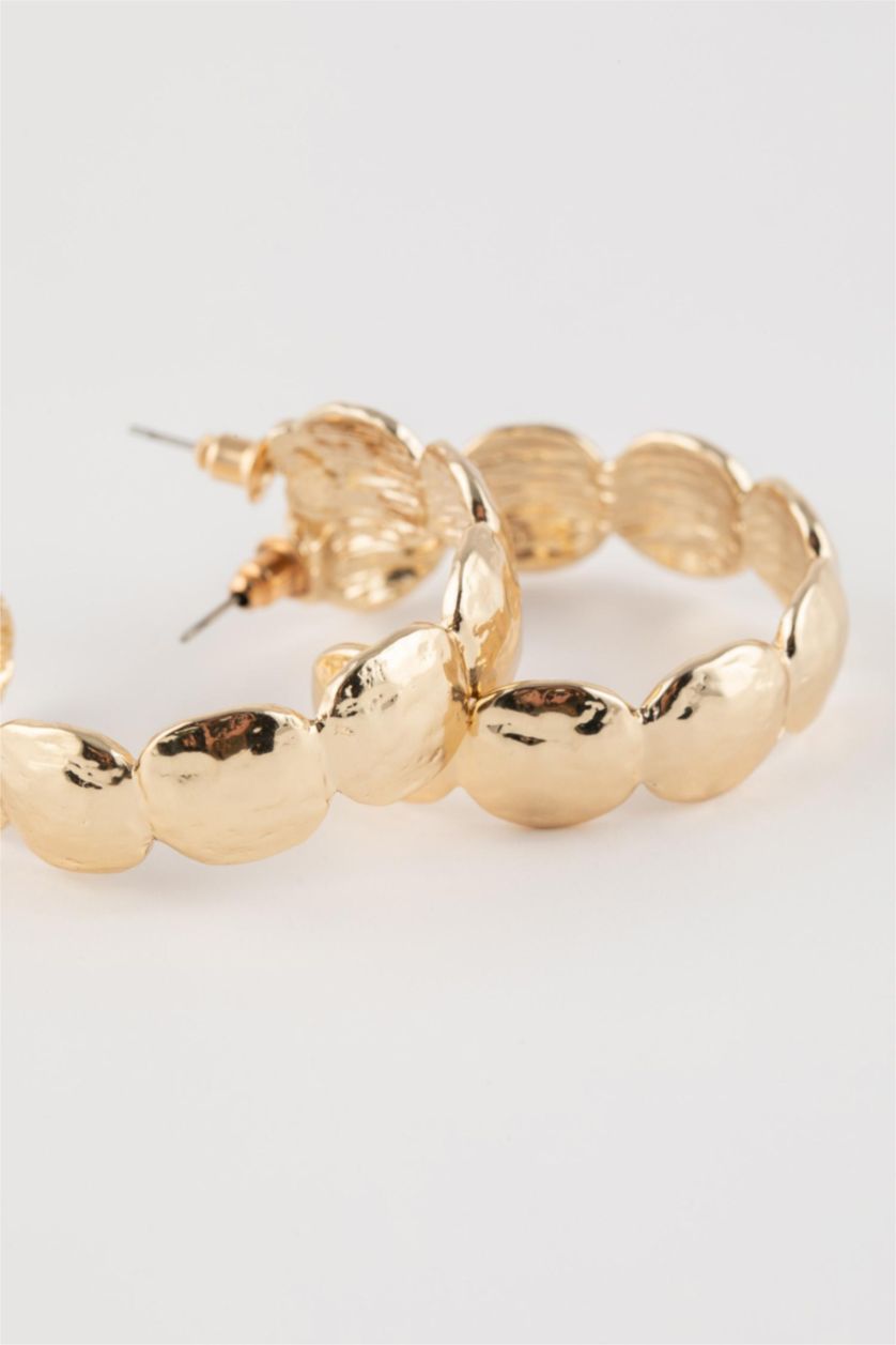 FEMME Altın Boucles d'oreilles créoles dorées pour femme