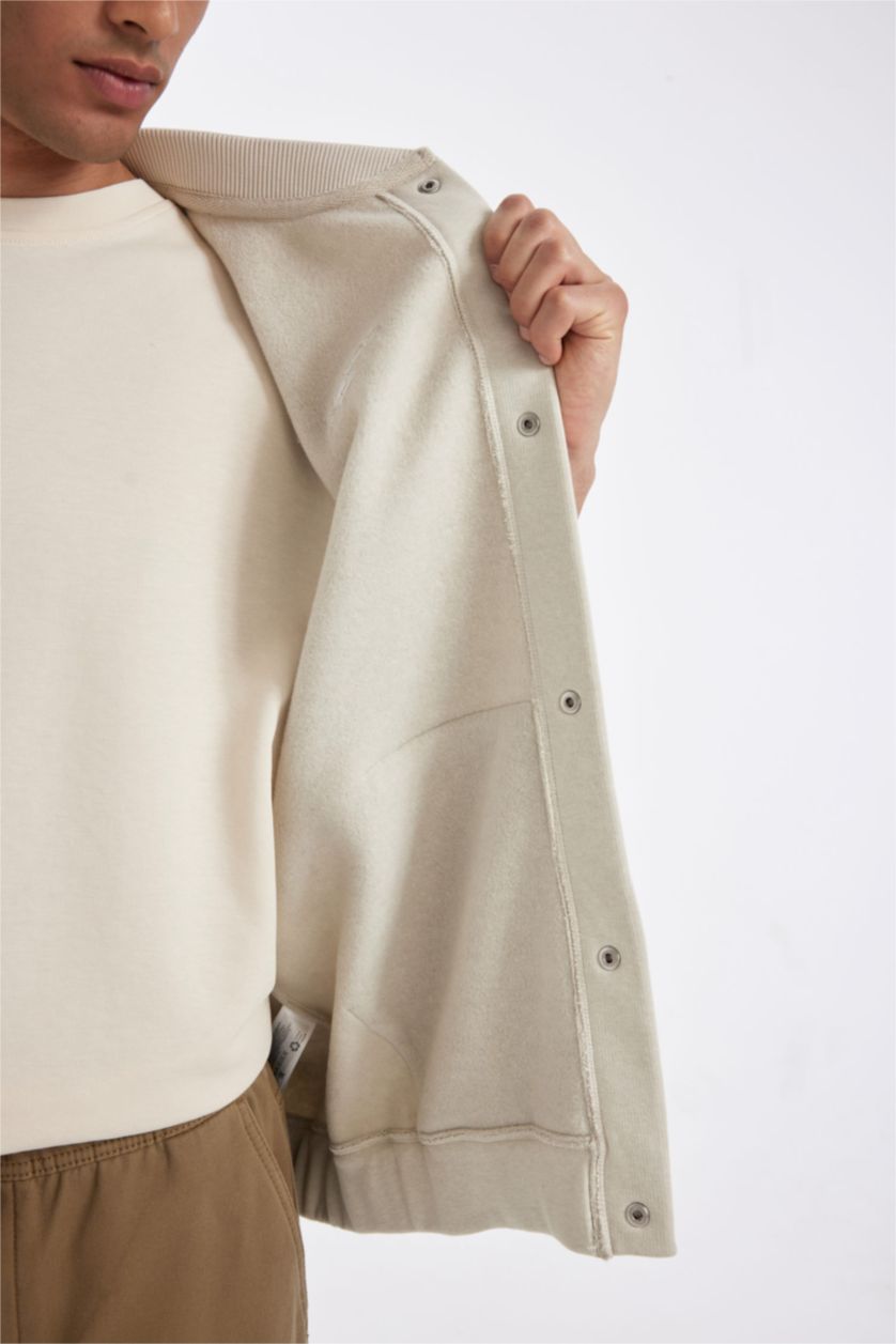 Мужчины Слоновая кость Бомбер оверсайз