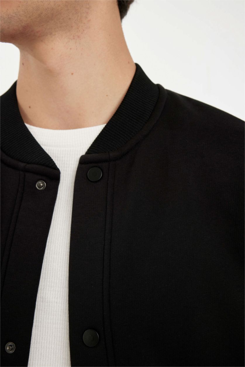 Мужчины Черный Бомбер стандартного кроя