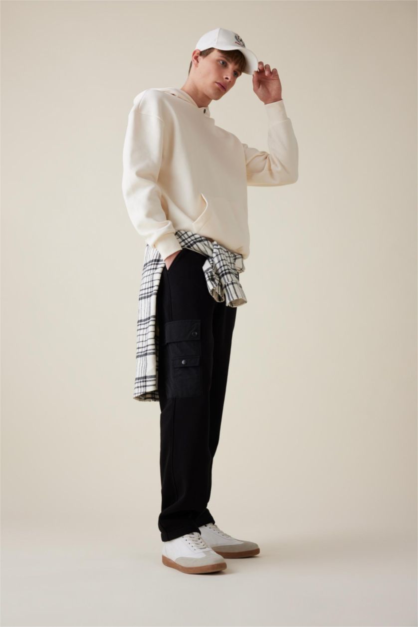 Ерлер қара релакс пішімі тұрақты етек Шалбар