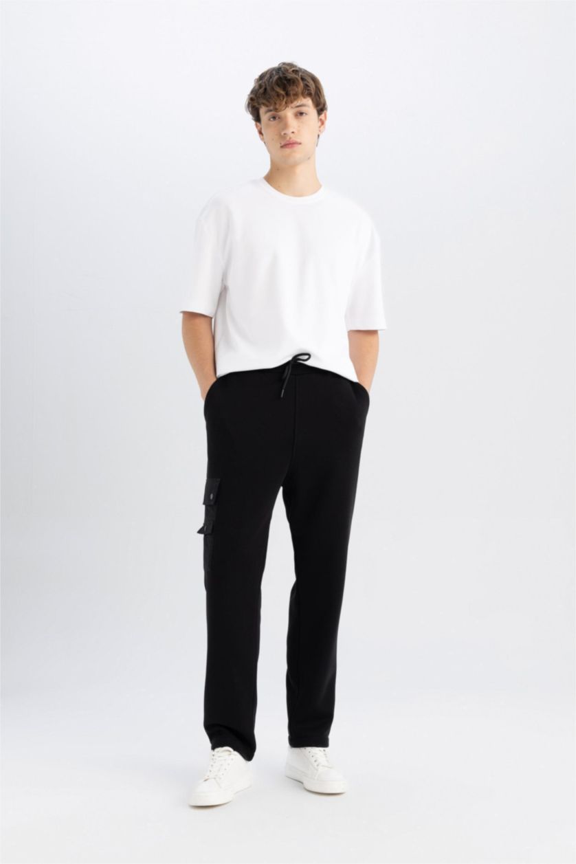 Ерлер қара релакс пішімі тұрақты етек Шалбар