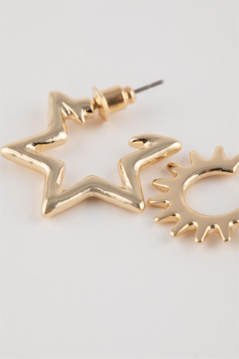 FEMME Altın Lot de 2 paires de boucles d'oreilles dorées avec détail étoile pour femme